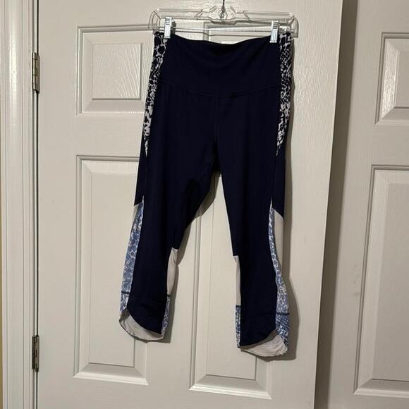 c9 by Champion Stylish Navy Blue Leggings with Unique Print - Picture 1 of 5